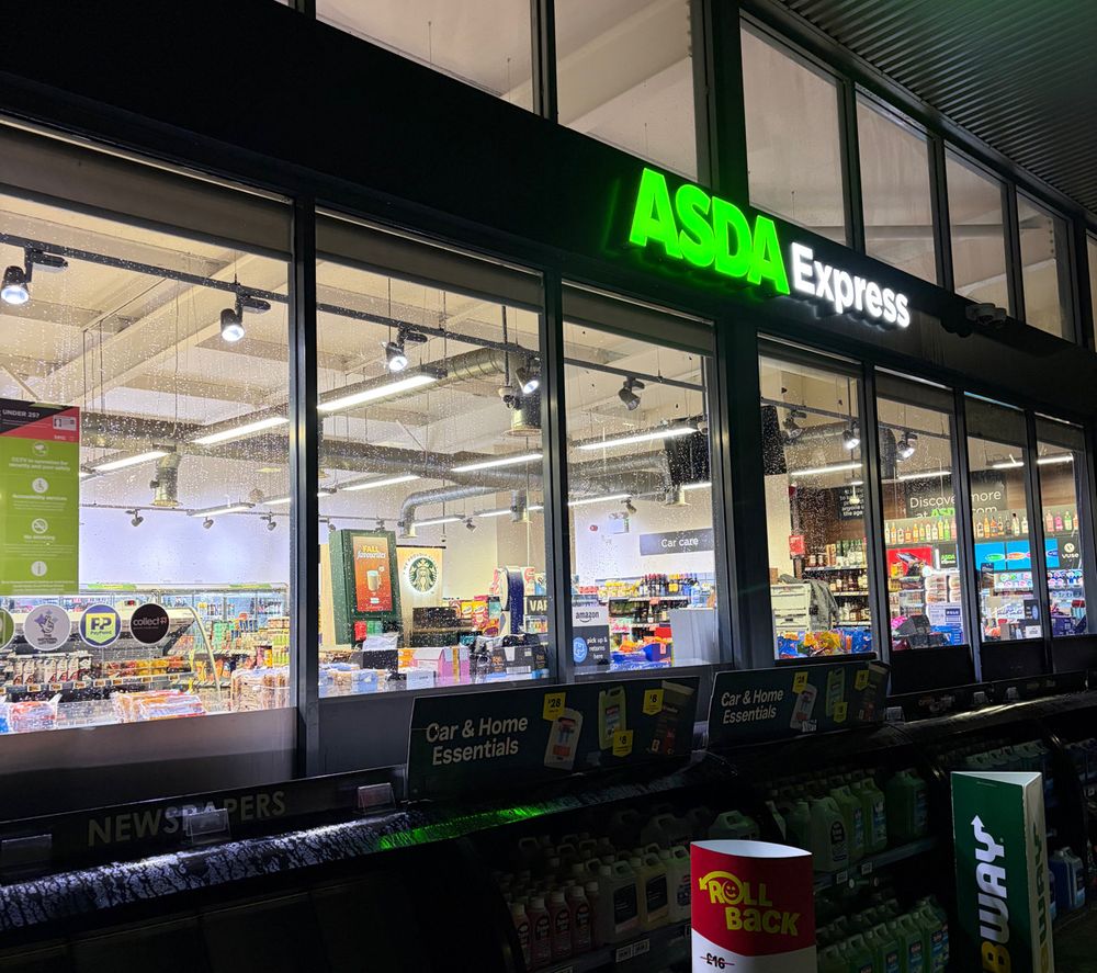 Asda Express shop front after soft wash