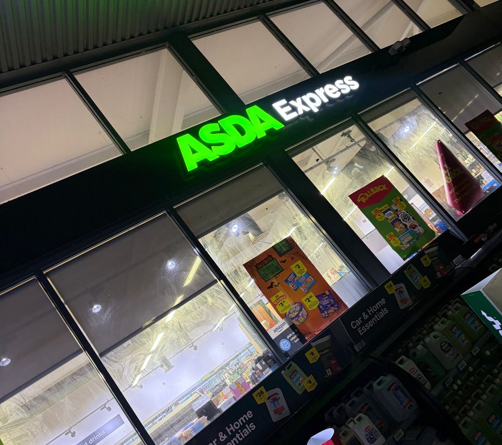 Asda Express shop front before cleaning